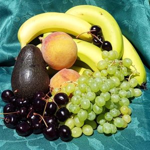 Various fruits in season on a table